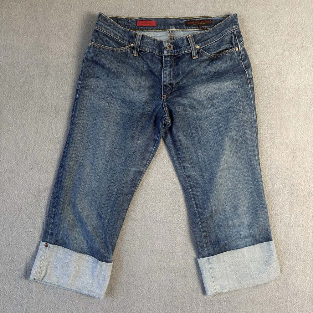 AG Adriano Goldschmied Jeans Women 29 The Shorty Cuffed Capri Capsule USA Made - Picture 2 of 12